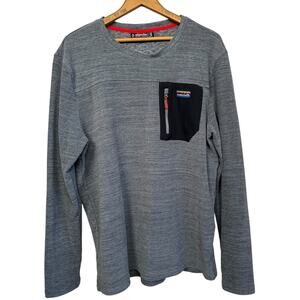 Avalanche Men’s Gray Fleece Long Sleeve Hiking Shirt Wind Resistant Size L